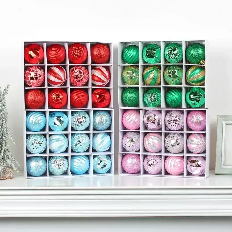 Hong Kong Love Christmas Tree Colored Balls Painted Electroplated Box