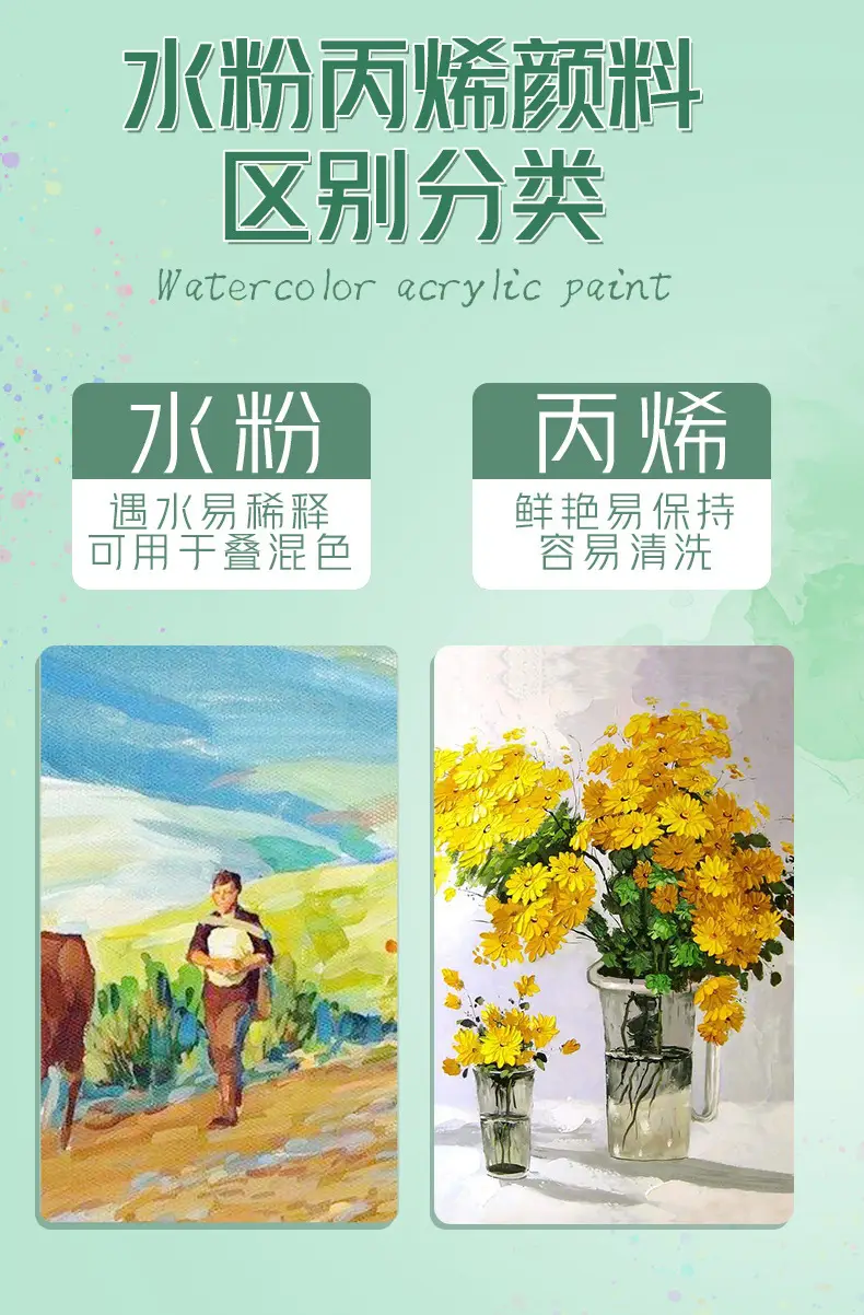 Hobby watercolor gouache paint suit art hand-painted painting tools acrylic student painting beginner washable — feature 15