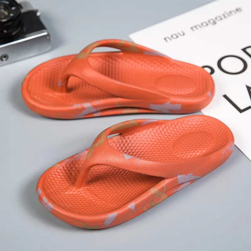 Pink Korean Style Women's Flip Flops Soft Bottom Beach Wear