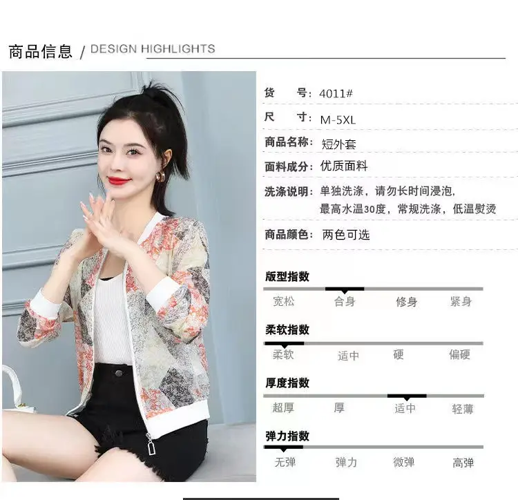 Chiffon Printed Sun Protection Jacket Women 2025 — feature 5