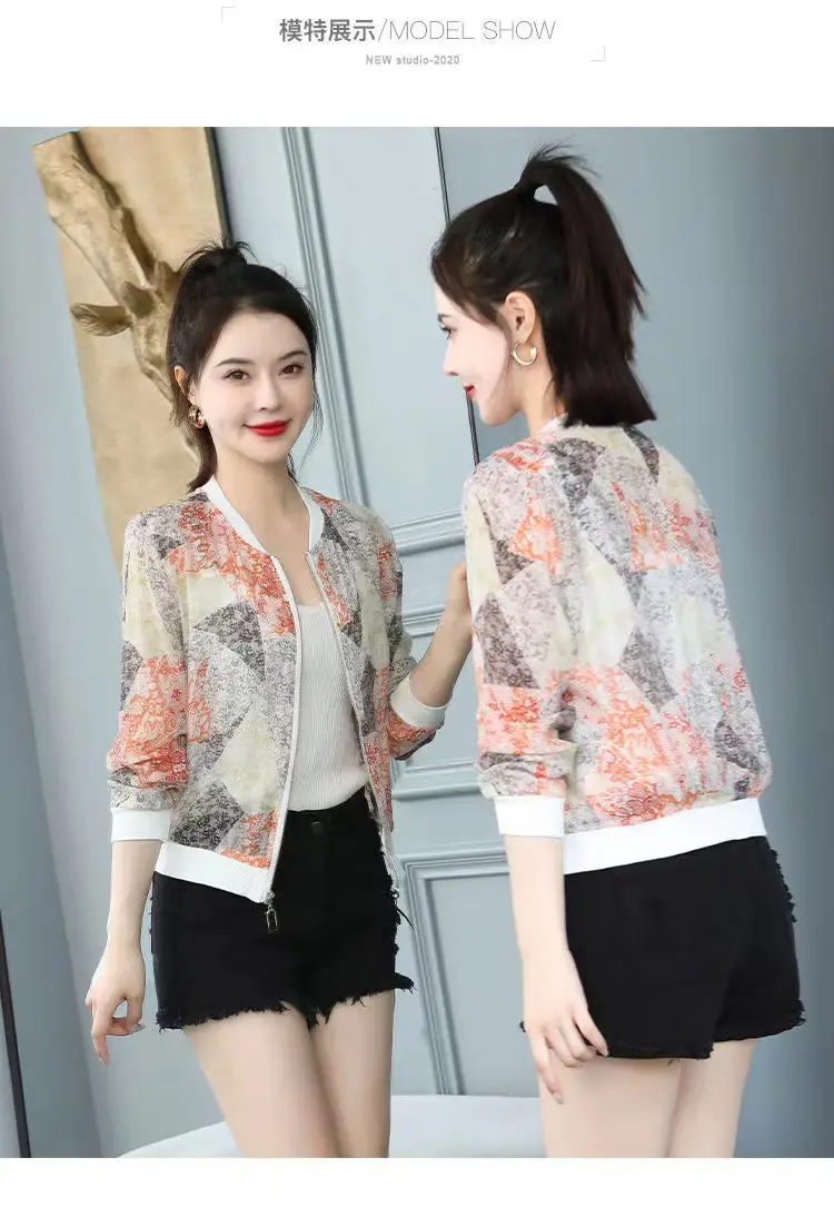 Chiffon Printed Sun Protection Jacket Women 2025 — feature 8