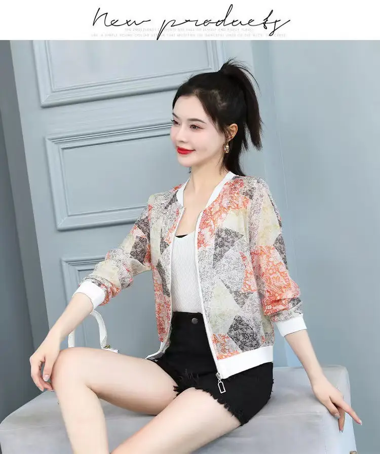 Chiffon Printed Sun Protection Jacket Women 2025 — feature 9