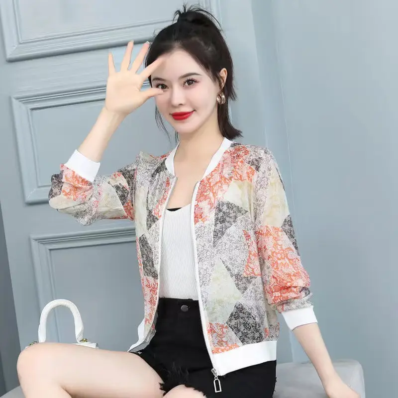 Chiffon Printed Sun Protection Jacket Women 2025 - Image 2