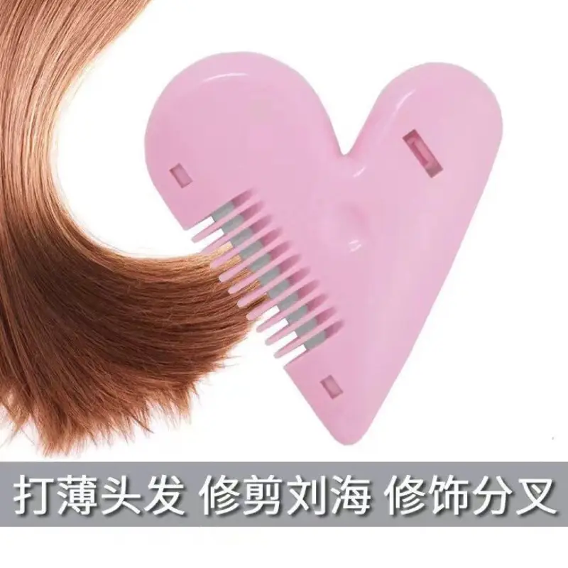 Pink Heart-Shaped Hair Comb for Quick Trimming - Image 3