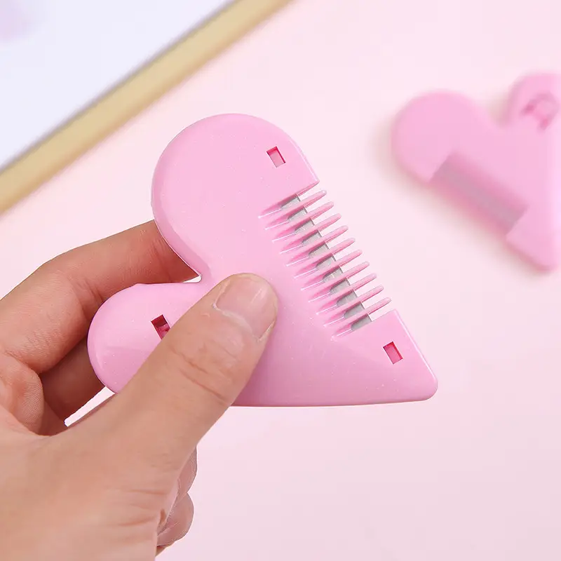 Pink Heart-Shaped Hair Comb for Quick Trimming - Image 5