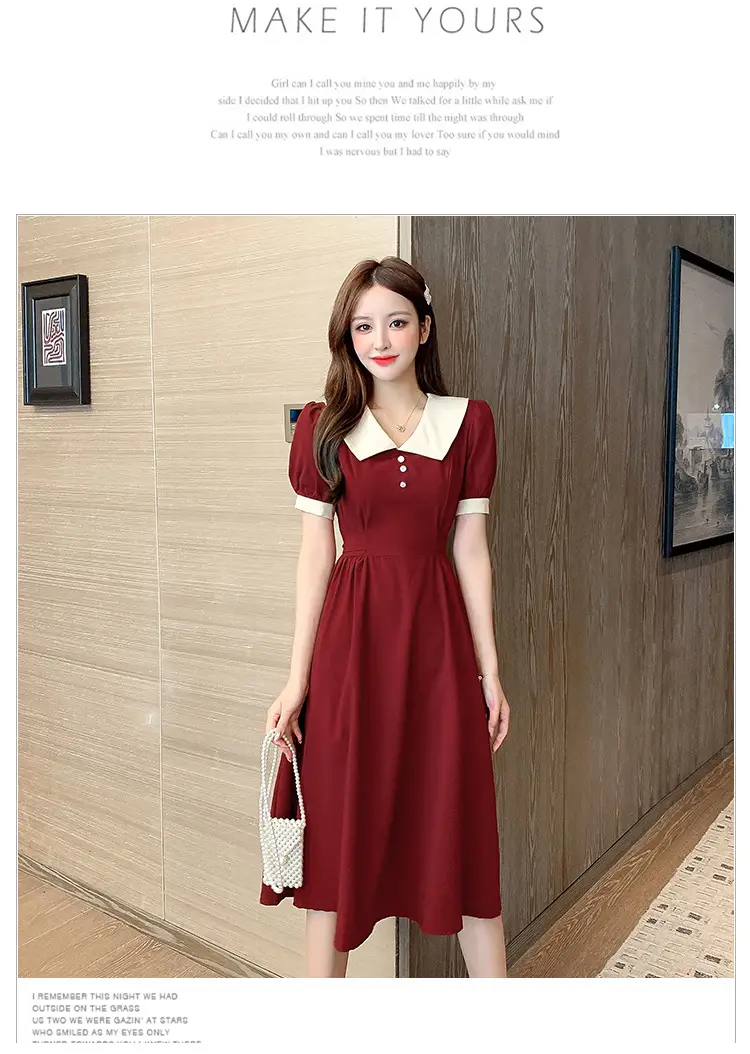 Black Belted French Retro Dress for Women — feature 17