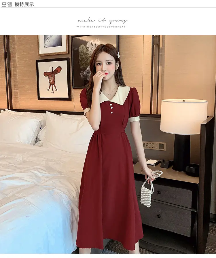 Black Belted French Retro Dress for Women — feature 23