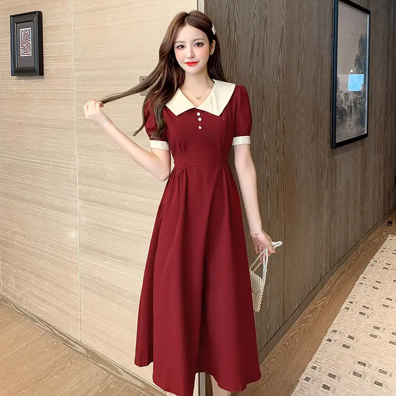 Black Belted French Retro Dress for Women — feature 5