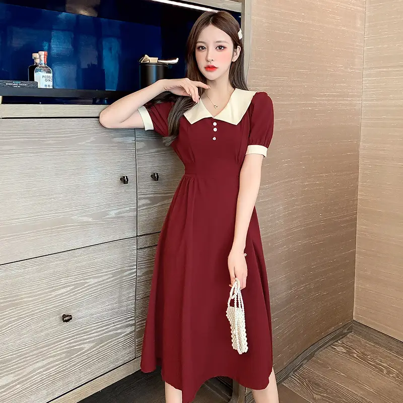 Black Belted French Retro Dress for Women — feature 6