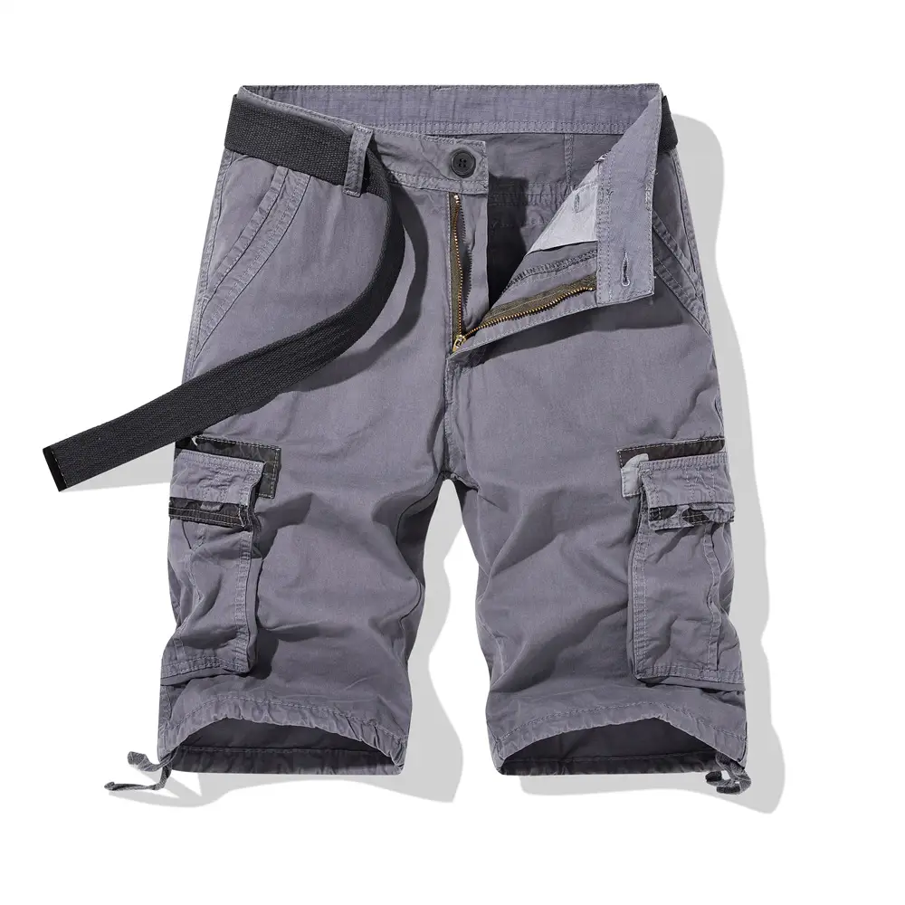 Men Navy Blue 2025 Cargo Shorts Wash Cotton Multi-Flap Pocket - Image 8