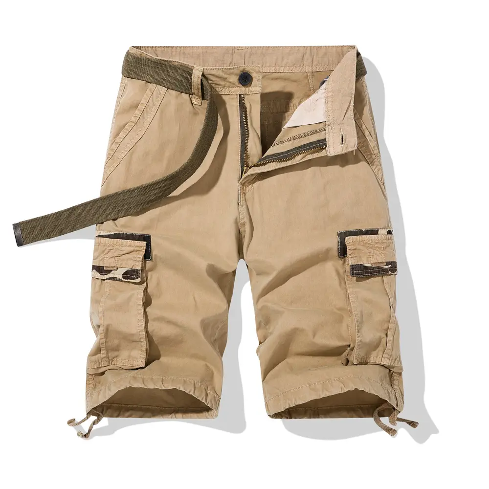 Men Navy Blue 2025 Cargo Shorts Wash Cotton Multi-Flap Pocket - Image 5