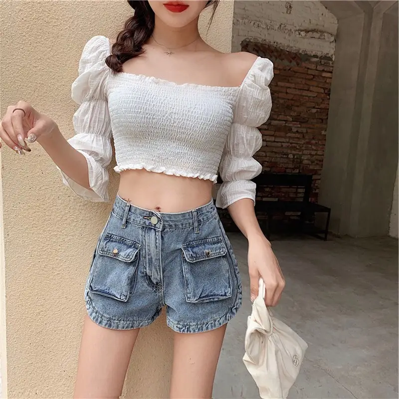 Denim Shorts Women High Waist 2022 New - Image 5