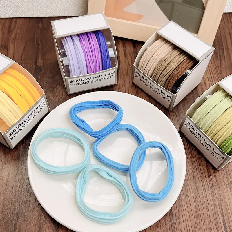 Korean Candy Color Hair Band High Elastic Durable Rubber Band Sweet Girl Heart Headband Tie High Ponytail Headwear - Image 10