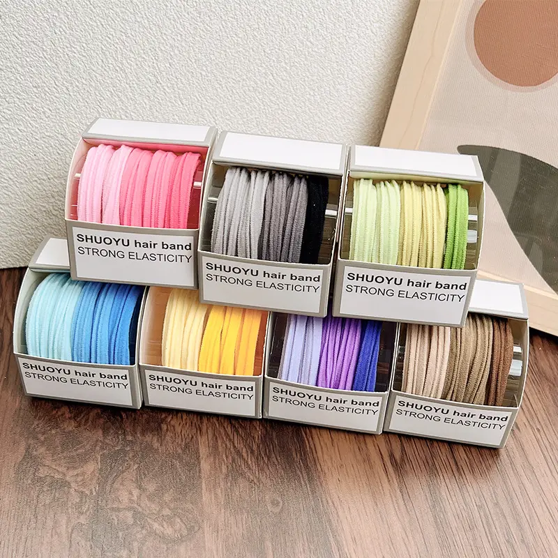 Korean Candy Color Hair Band High Elastic Durable Rubber Band Sweet Girl Heart Headband Tie High Ponytail Headwear - Image 11