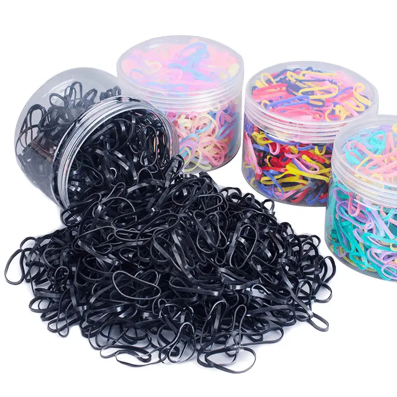 Kids Rubber Hair Bands Black High Elastic Baby Hair Tie - Image 12