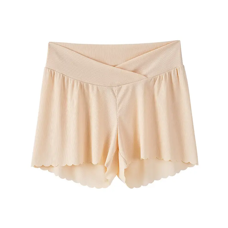White Thin Waist Shorts for Pregnant Women Large Size - Image 10