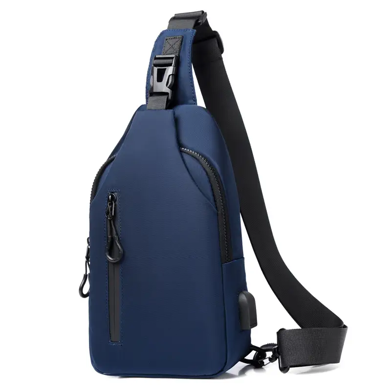 Men's Blue Korean Style Crossbody Bag - Image 6