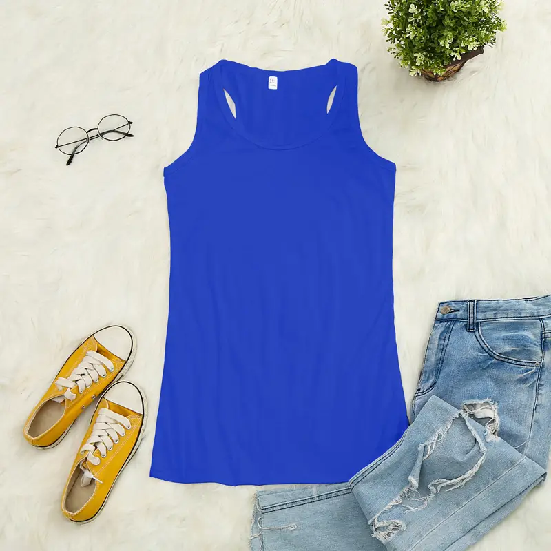 Women's I-Shape V-Neck Vest Grey Summer Top - Image 8