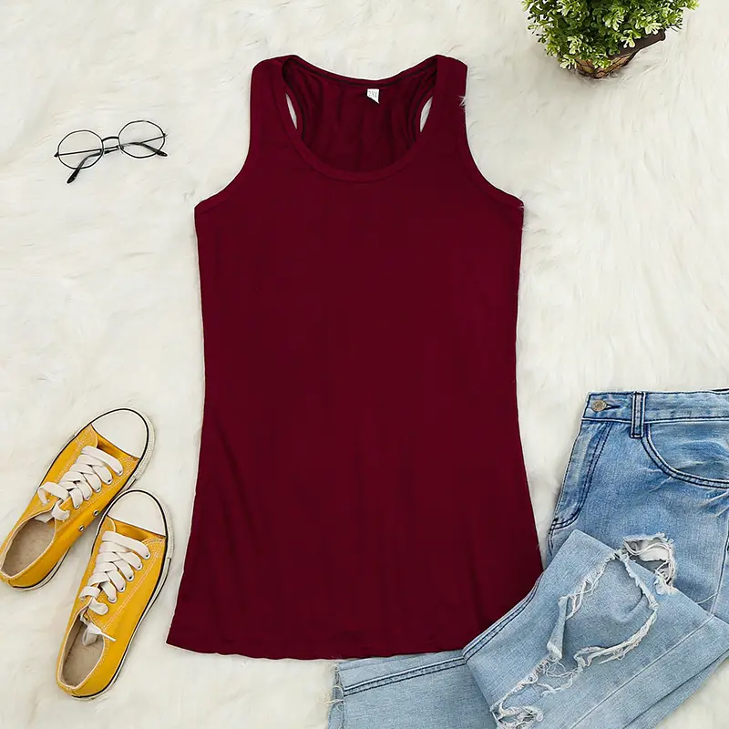 Women's I-Shape V-Neck Vest Grey Summer Top - Image 9