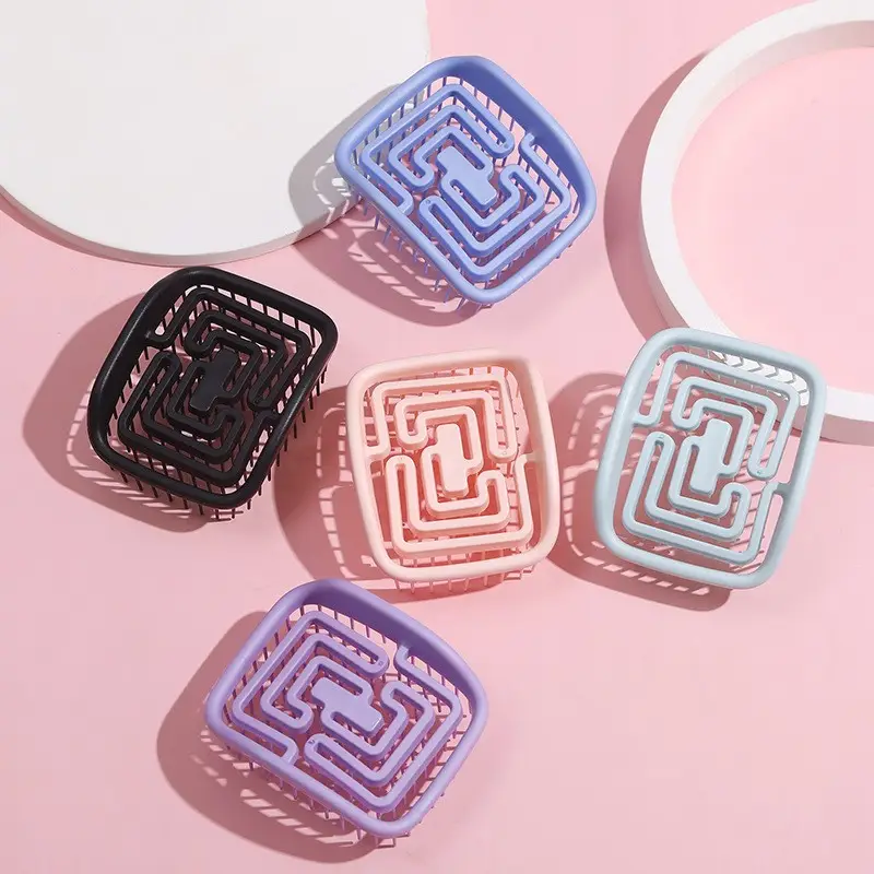 Hollow Square Shampoo Comb Candy Color Back Shape Massage — feature 3