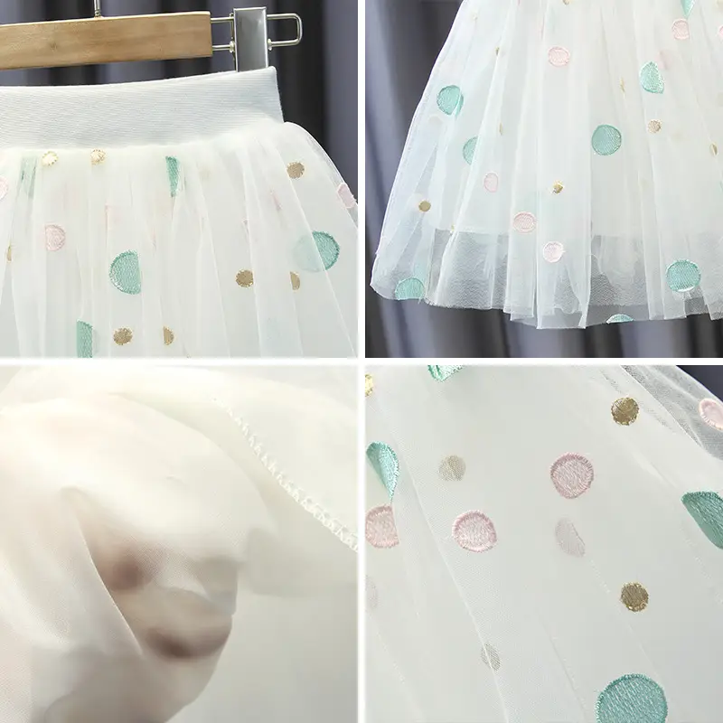 Girls' Pink Tulle Skirt Set 2022 Summer - Image 5