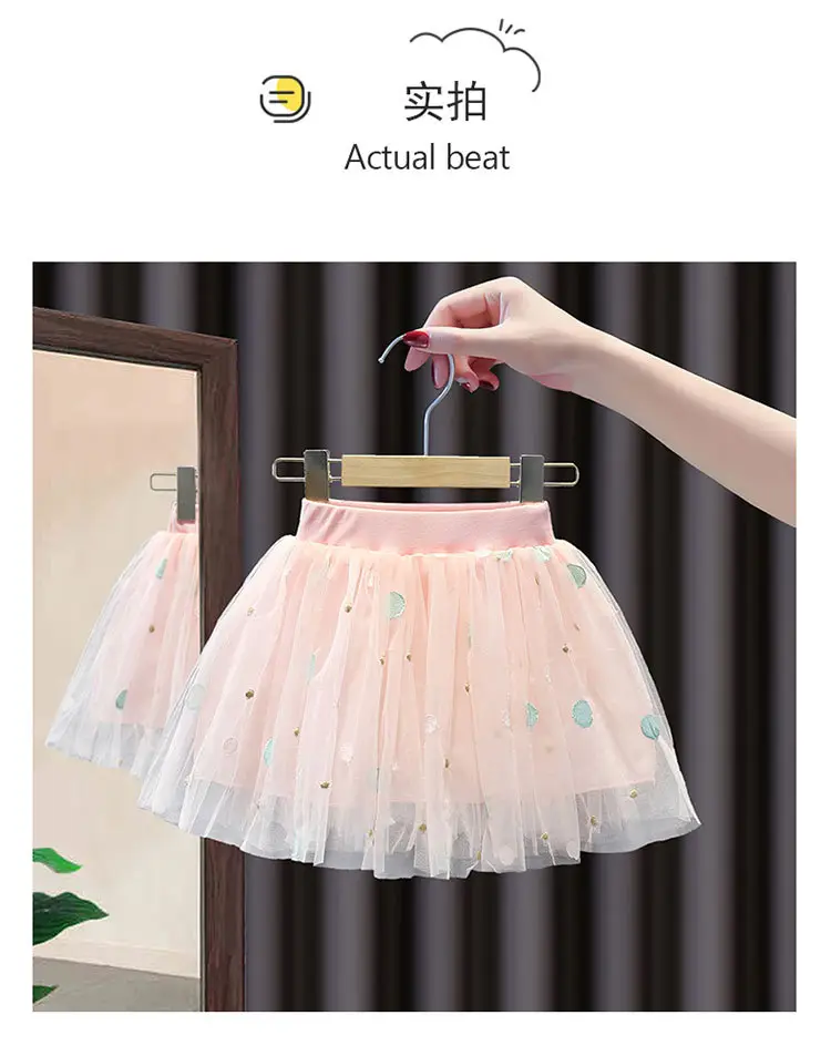 Girls' Pink Tulle Skirt Set 2022 Summer — feature 7