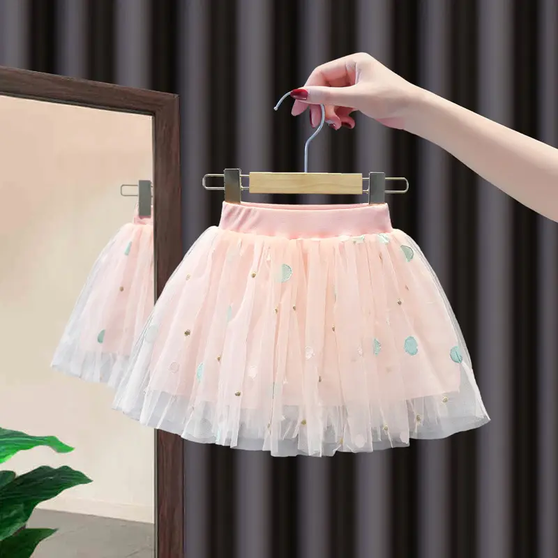 Girls' Pink Tulle Skirt Set 2022 Summer - Image 2