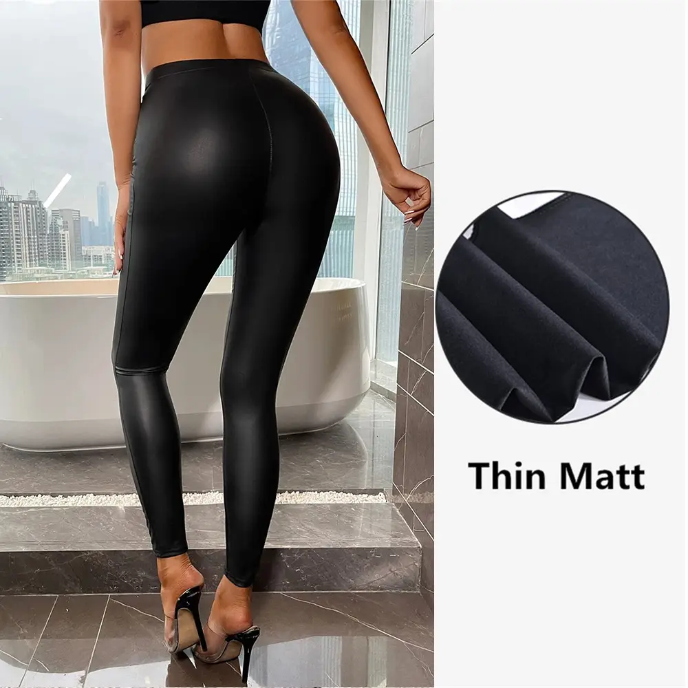 Women's High Waist Leather Pants Multi Color Amazon Independent - Image 3