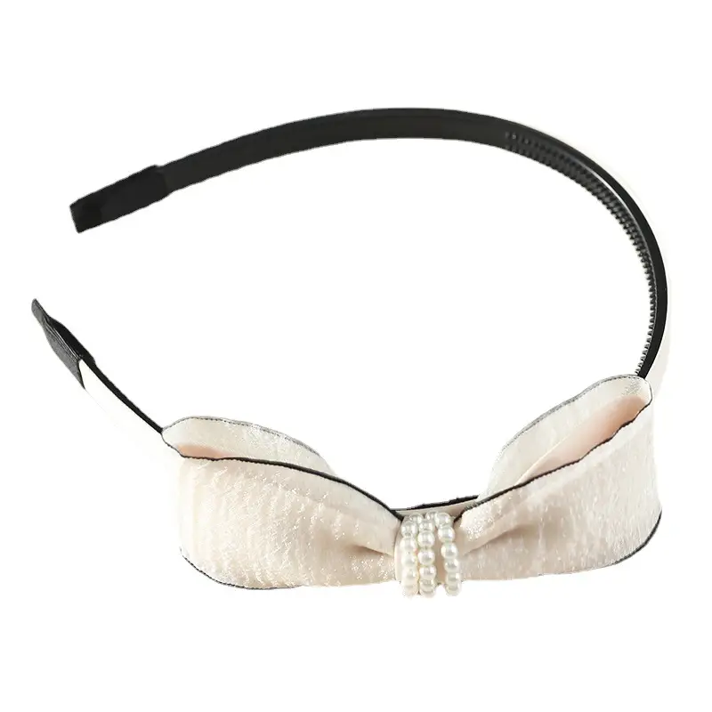 Black Pearl Bow Hairband for Women Wholesale - Image 7