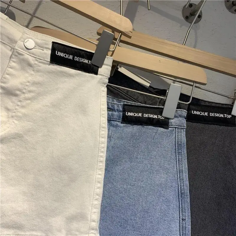 White Tight Denim Shorts Women High Waist - Image 6