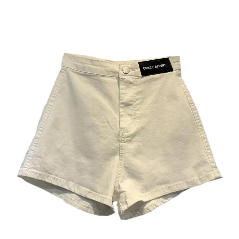 White Tight Denim Shorts Women High Waist - Image 7