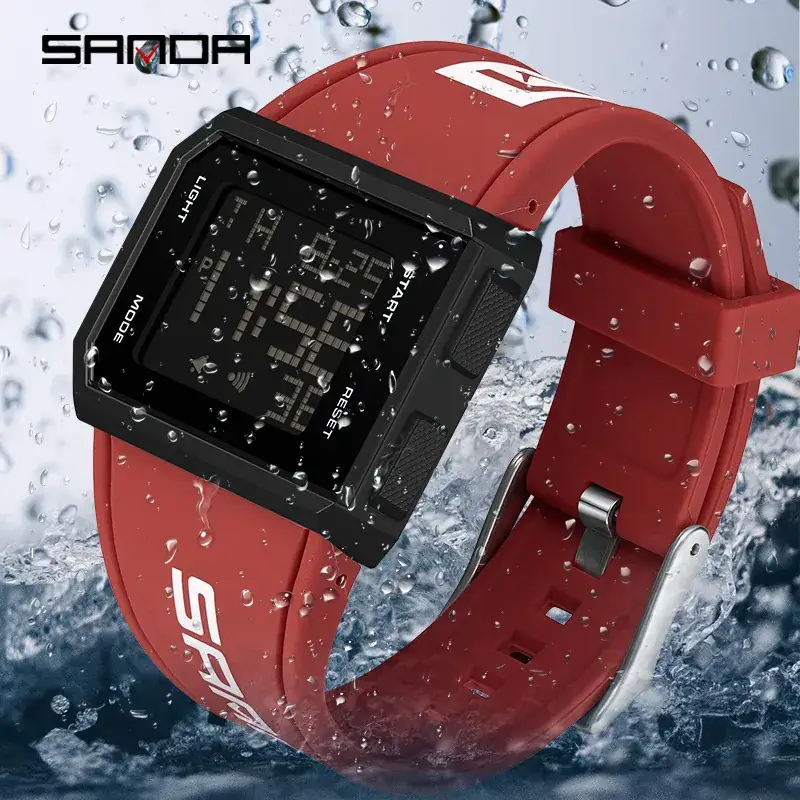 Sanda Red Digital Electronic Watch for Youth - Image 8