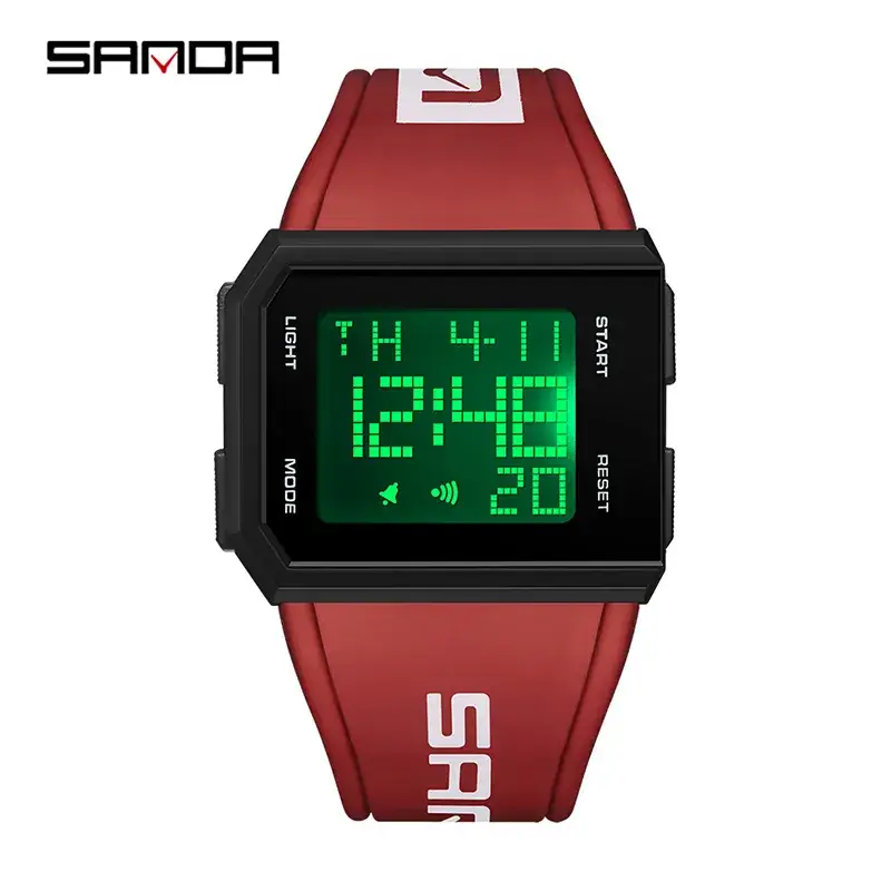 Sanda Red Digital Electronic Watch for Youth - Image 4