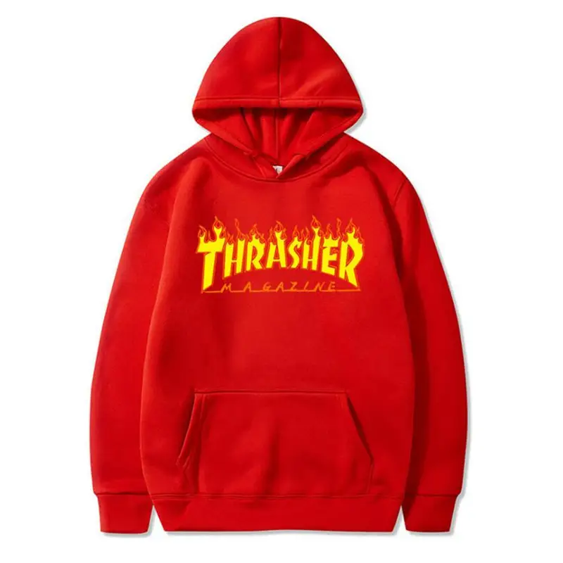 Men Yellow Thrasher Hoodie Sweatshirt Large