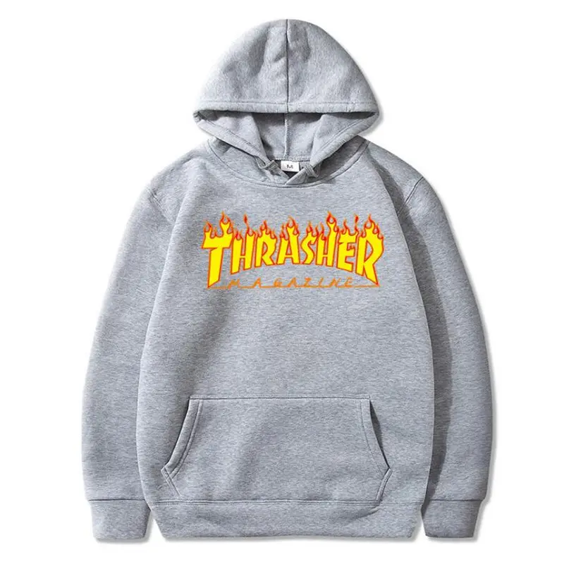 Men Yellow Thrasher Hoodie Sweatshirt Large