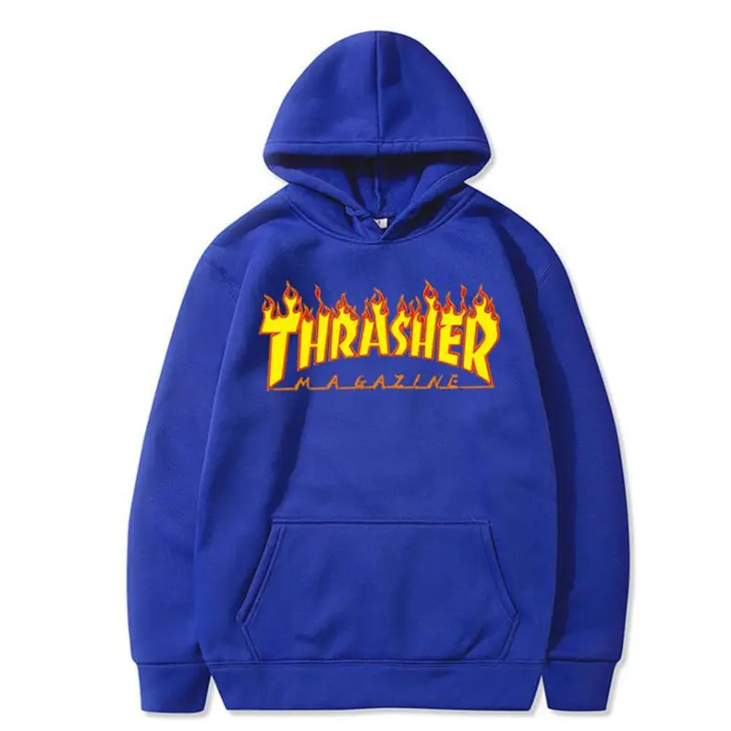 Men Yellow Thrasher Hoodie Sweatshirt Large