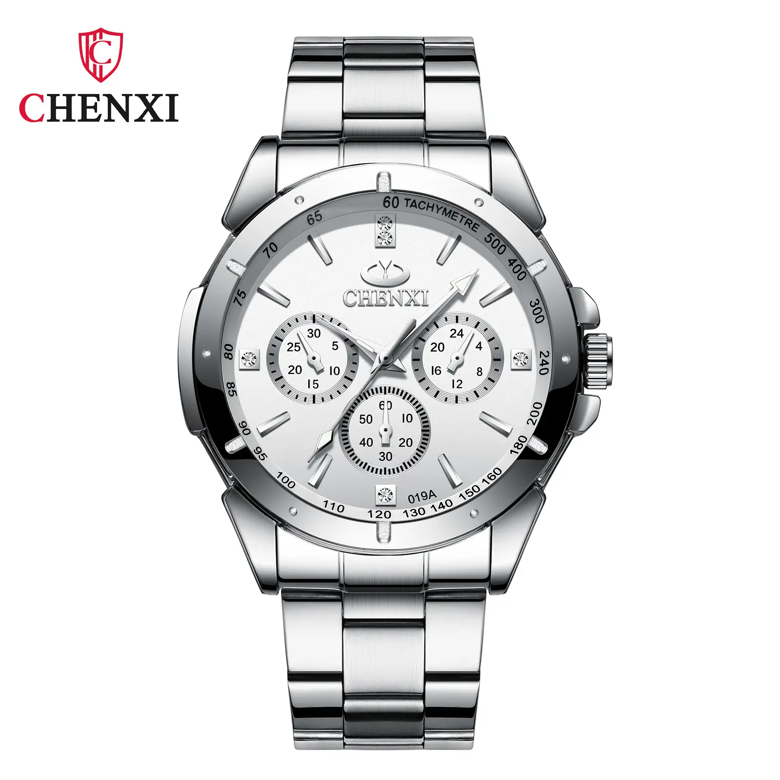 Women's Stainless Steel Chronograph Watch ChenXi Silver - Image 11