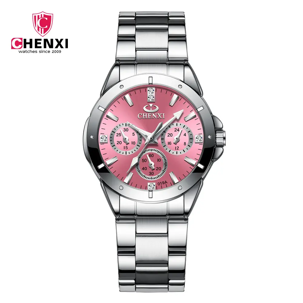 Women's Stainless Steel Chronograph Watch ChenXi Silver - Image 10