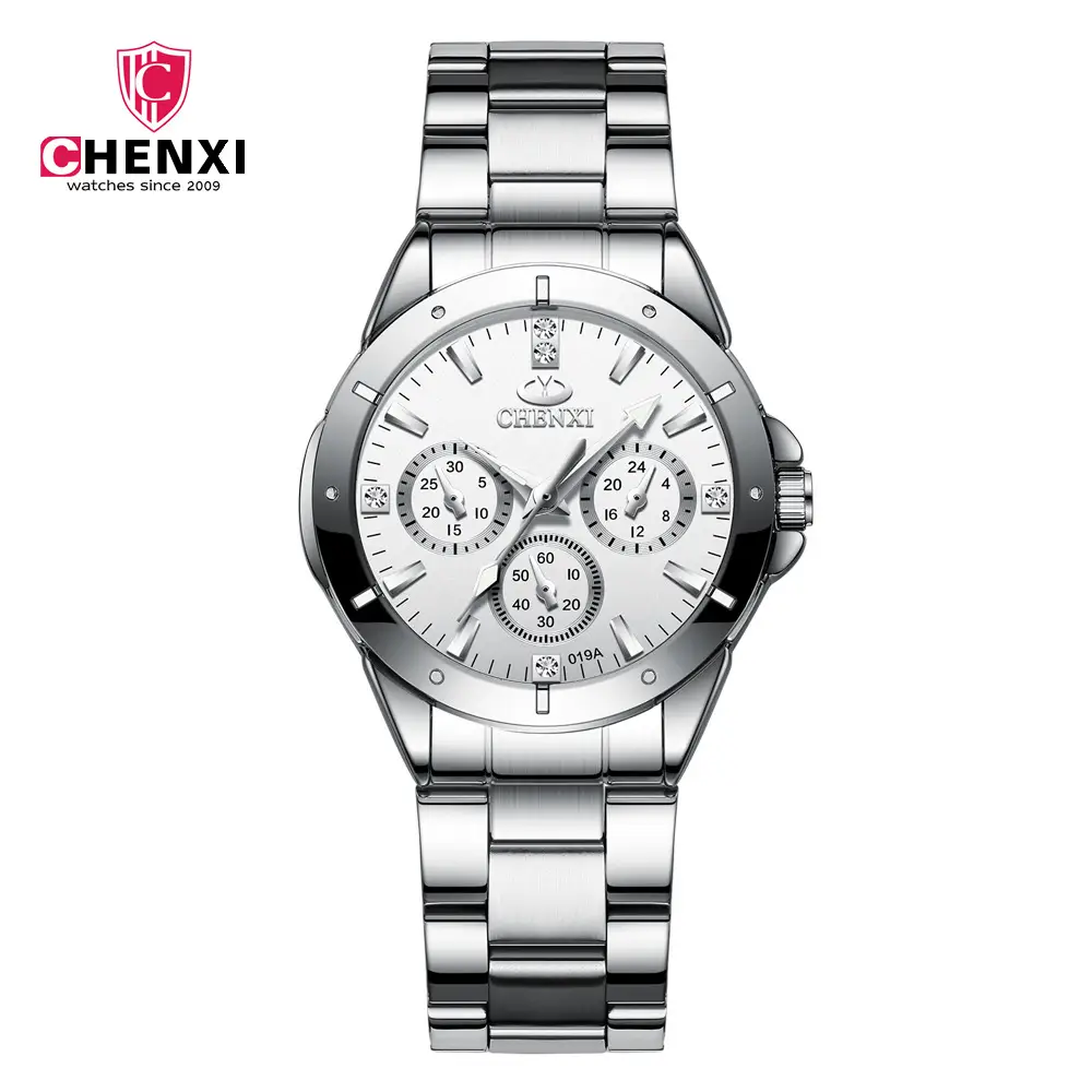 Women's Stainless Steel Chronograph Watch ChenXi Silver - Image 5