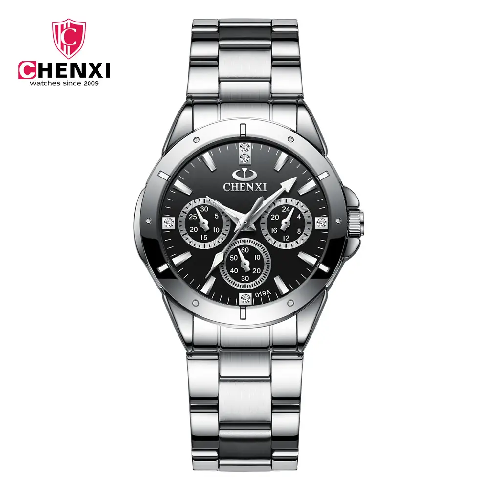 Women's Stainless Steel Chronograph Watch ChenXi Silver - Image 6