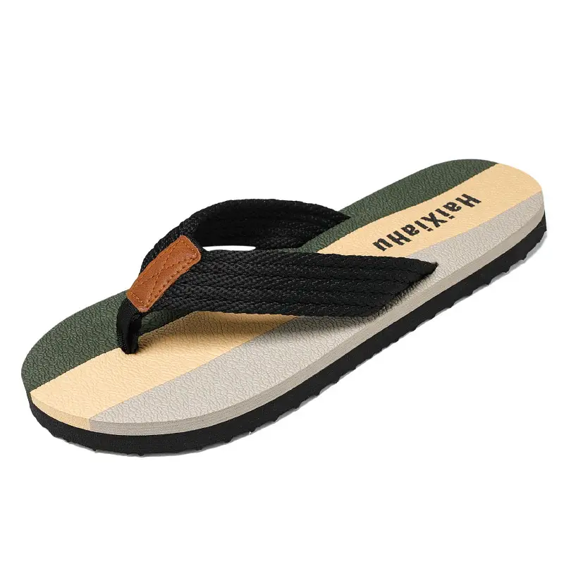 Men's Black Gray Strap Sandals Indoor Outdoor Non-Slip