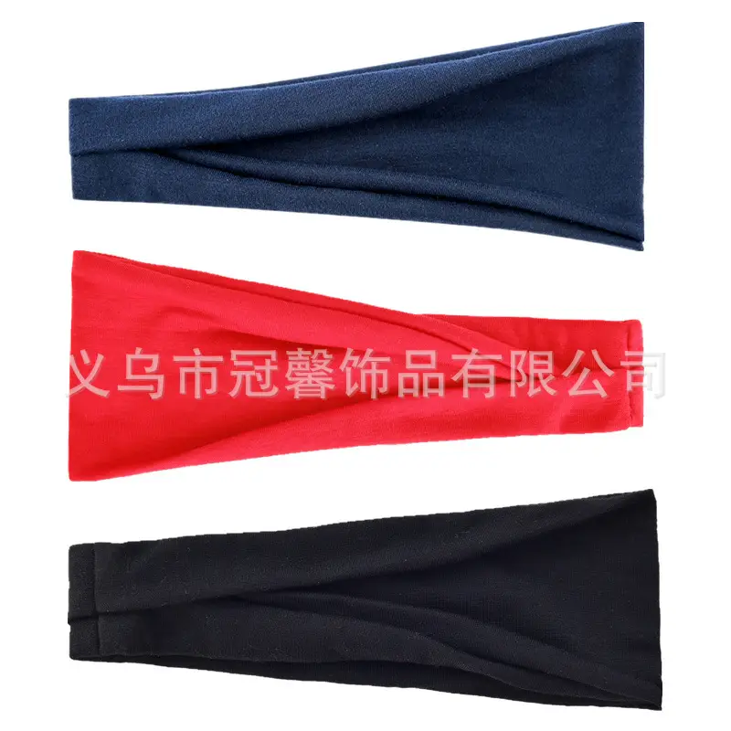 New European and American Solid Color Sports Yoga Hair Band Sweat Absorbing Band for Men and Women Running Fitness Headband Elastic Hair Band Tape - Image 52