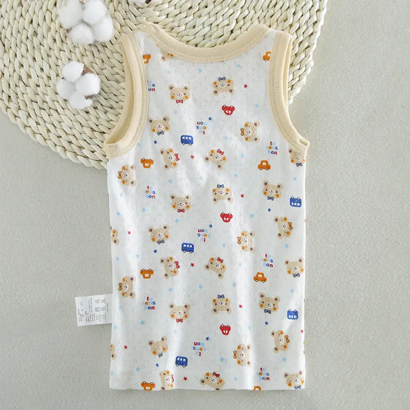 Japanese Style Boys Vest Sleeveless Cartoon Mesh Top