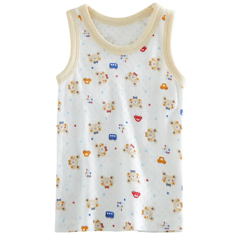 Japanese Style Boys Vest Sleeveless Cartoon Mesh Top