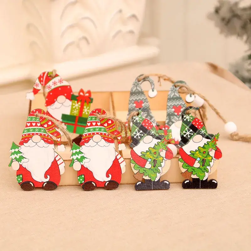 Christmas Wooden Faceless Pendants Set of 12 - Image 4