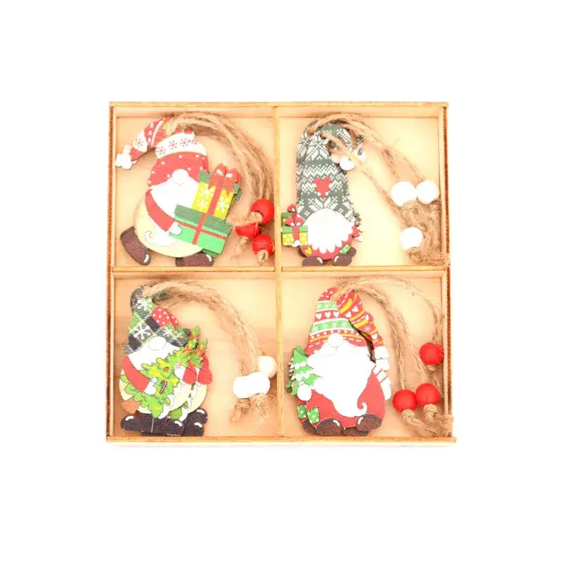 Christmas Wooden Faceless Pendants Set of 12 - Image 5
