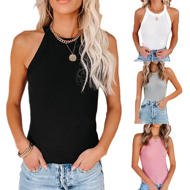 White Split Hip Slim U-Neck Dress for Women — feature 13