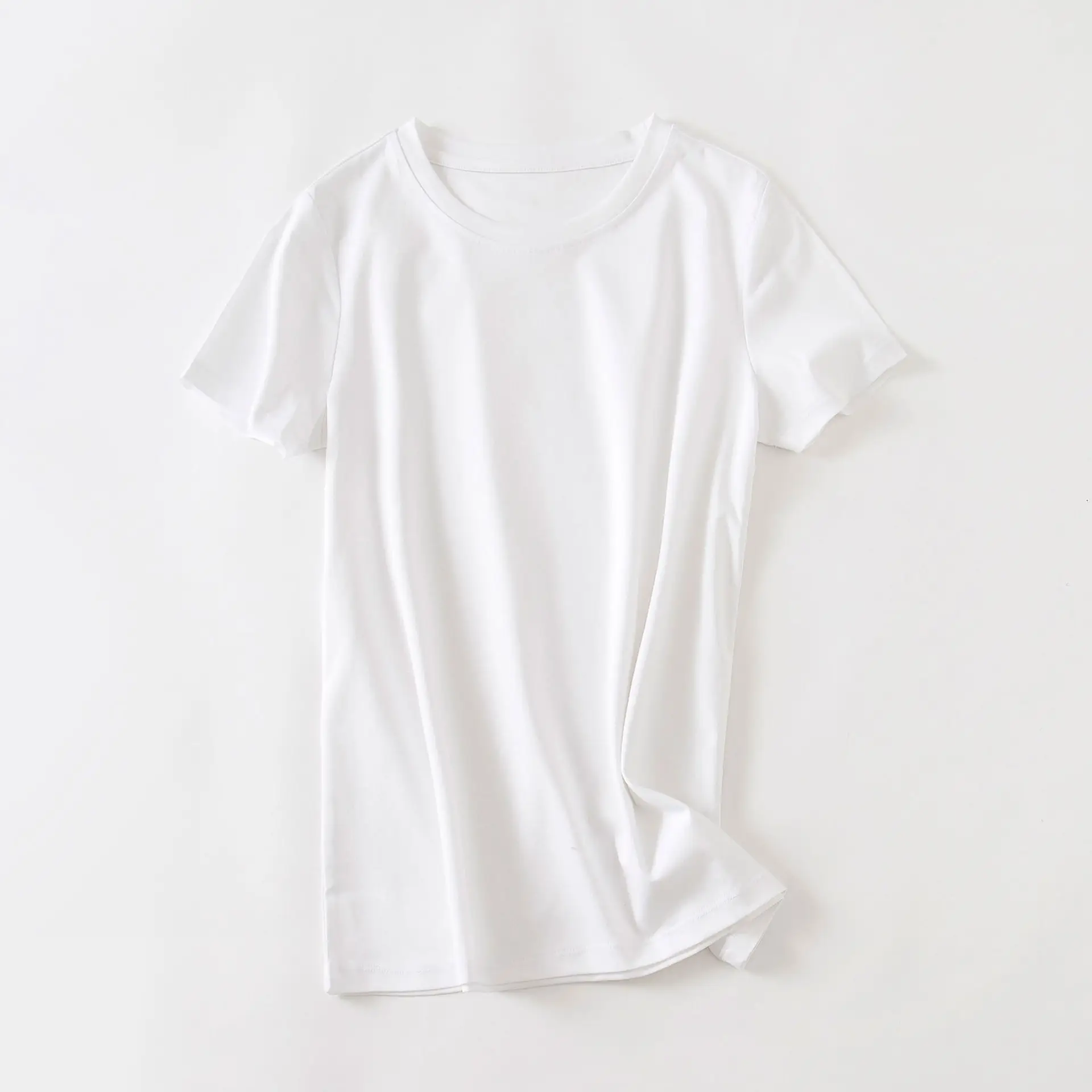 Women V-Neck T-Shirt Mercerized Cotton Grey