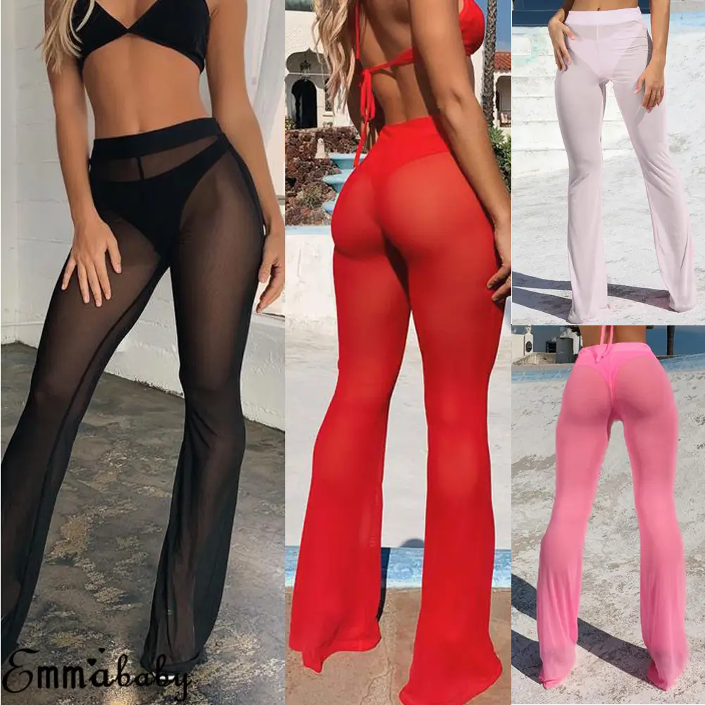 European American Cross Border Sexy Transparent Wide Leg Pants - Image 6