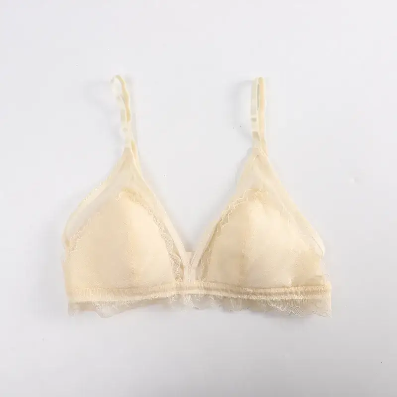 100 Silk Lace Bra Triangle Cup Summer Thin - Image 3